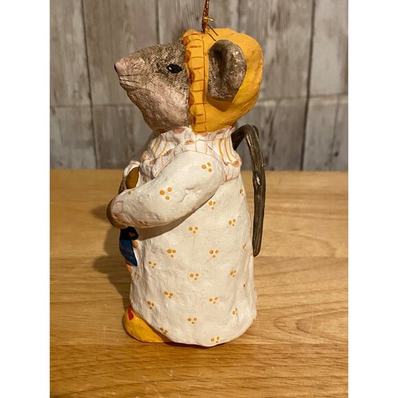 Vintage Handcrafted Paper Mache Mouse Figurine With Doll Ornament Philippines - Picture 3 of 8